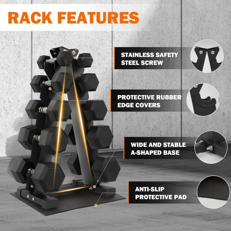 مجموعة أثقال هكس مغطاة بالمطاط - مراجعة Dumbbell Set وسعره