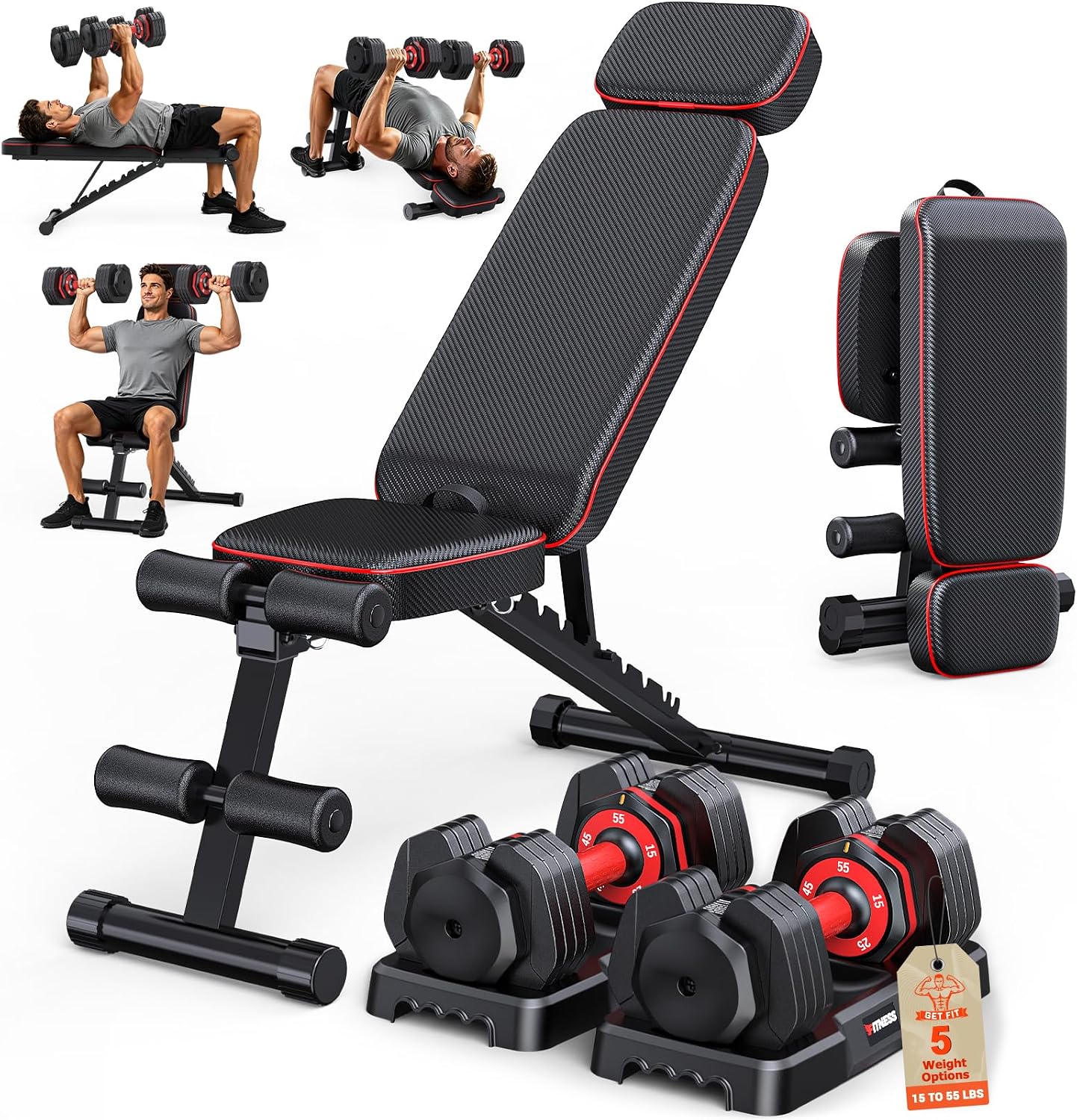 مجموعة أثقال قابلة للتعديل مع  - مراجعة Dumbbell Set وسعره